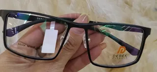 Montura rectangular negra mate de líneas rectas, para caballero